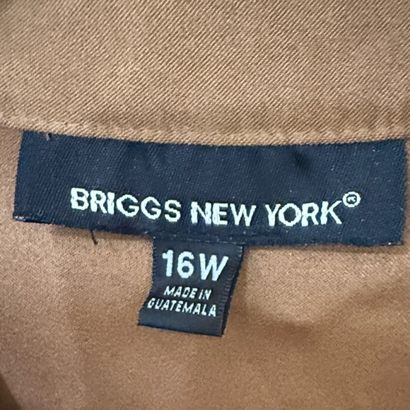 Briggs New York Tan Women's Suede Zip lightweight Blazer Jacket Size 16W - Picture 4 of 8